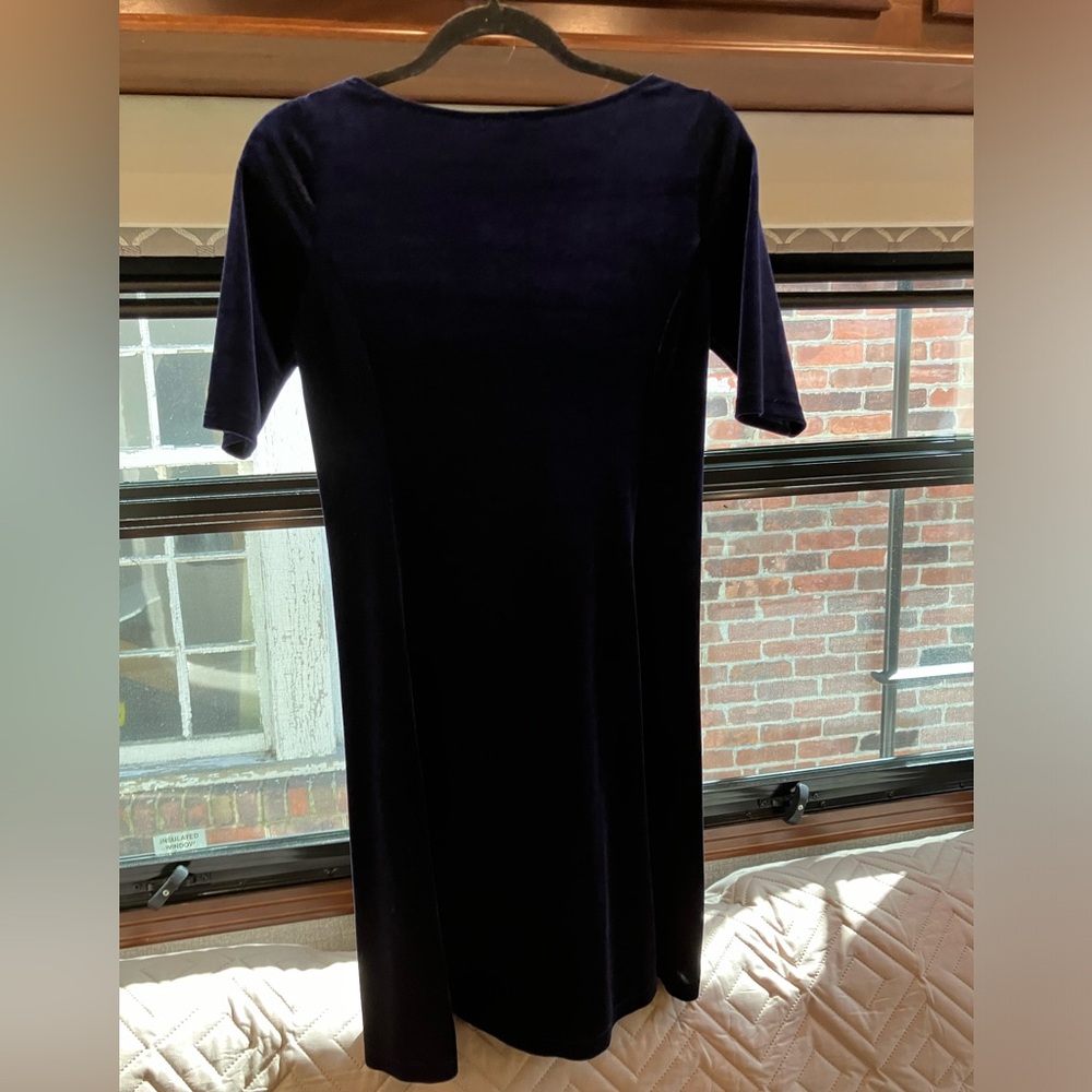 Lands’ End Deep Navy Velvet Dress